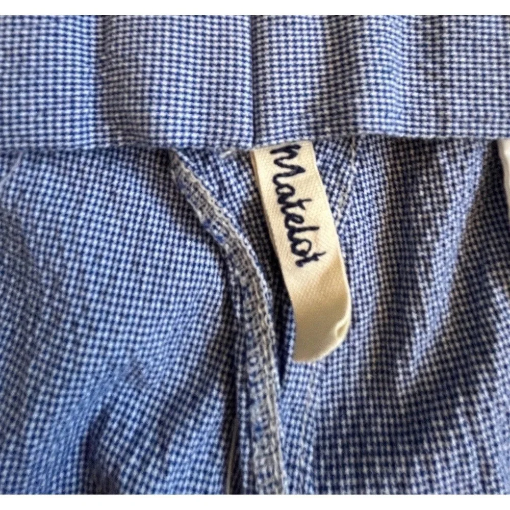 Faconnable Matelot Mens 36 Seersucker Pants Blue White Textured Cotton Trousers